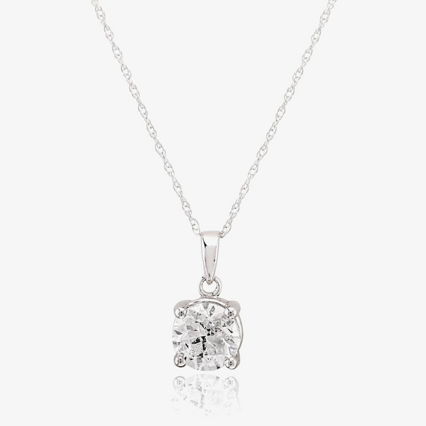 T.H.Baker 18ct White Gold 1.00ct Diamond Solitaire Pendant Necklace