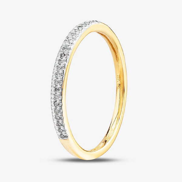 9ct Yellow Gold 0.08ct Diamond Half Eternity Ring