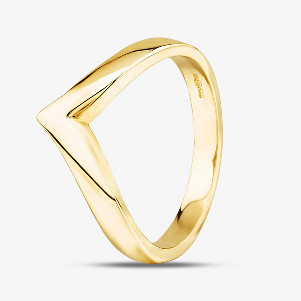 T.H.Baker 9ct Yellow Gold Wishbone Ring