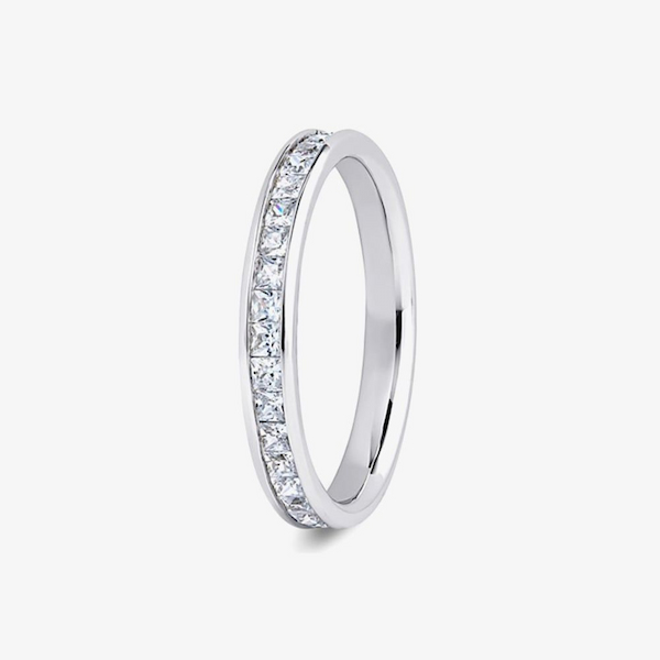 T.H.Baker 18ct White Gold Full Eternity Diamond Stone Set Ring