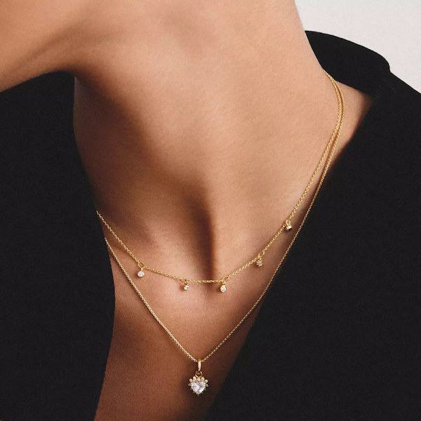THOMAS SABO Classics 18ct Yellow Gold Plated Cubic Zirconia Necklace