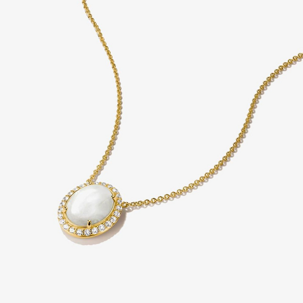 THOMAS SABO
Fluid Elegance 18ct Yellow Gold Plated Mother of Pearl & Cubic Zirconia Oval Pendant