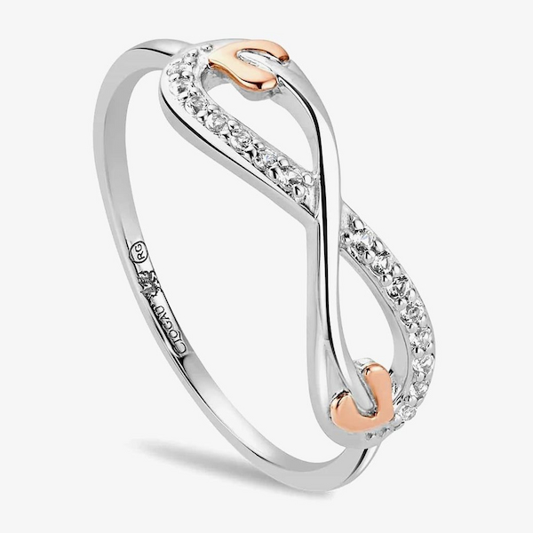Clogau Silver & 9ct Rose Gold Tree Of Life Infinity Ring