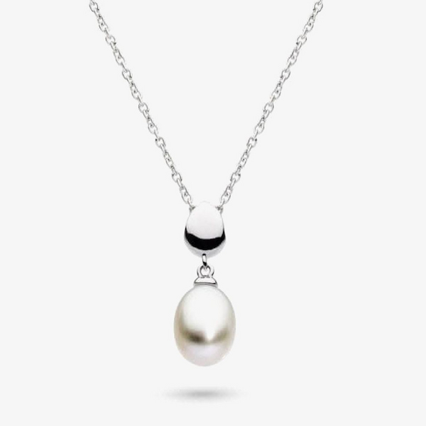 Sterling Silver Coast Pebbles Droplet Pearl Necklace