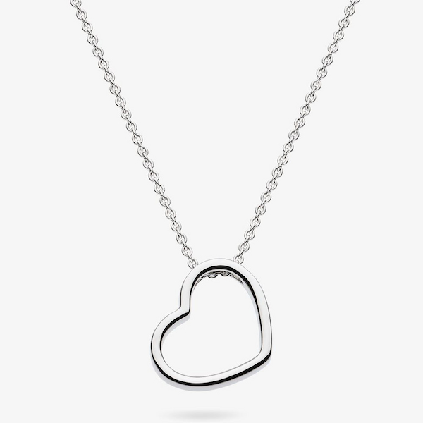 Kit Heath Love Silver Heart Outline Necklace