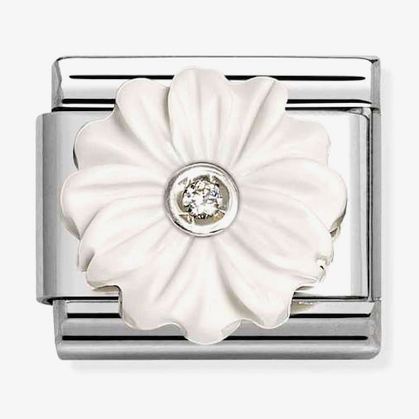 Nomination Composable Classic Cubic Zirconia White Flower Charm