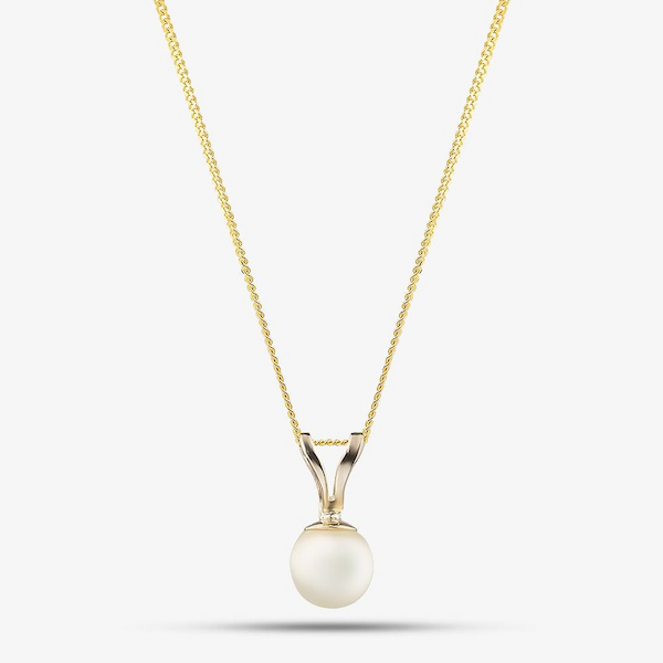9ct Yellow Gold Akoya Pearl Pendant Necklace