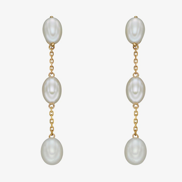 9ct Yellow Gold Freshwater Pearl Tier Dropper Earrings