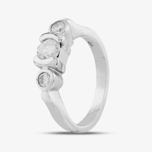 14ct White Gold Three Stone Diamond Ring