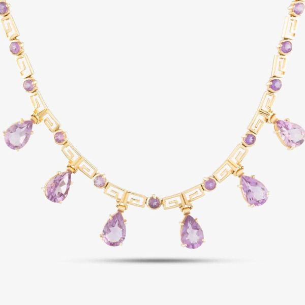 14ct Yellow Gold Amethyst Collarette Necklace