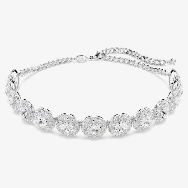 Swarovski Una Rhodium Plated White Crystal Choker Necklace