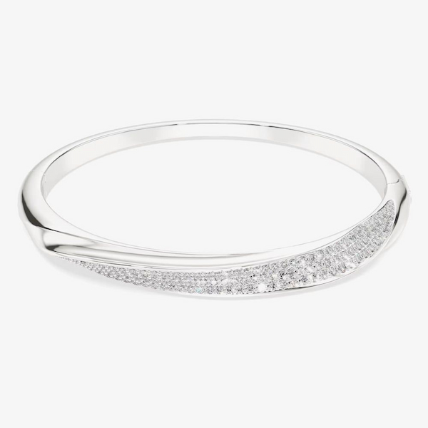 Swarovski Classica Sterling Silver Round Cut Twist Bangle
