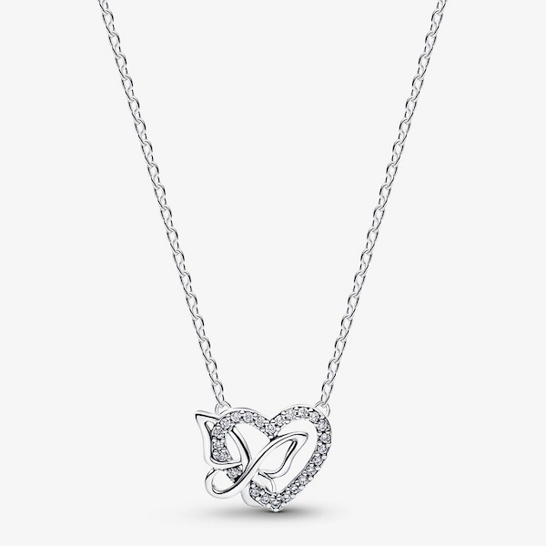 Pandora Silver Entwined Heart & Butterfly Necklace