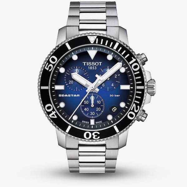 Tissot Mens Seastar 1000 Blue Black Dial Divers Watch