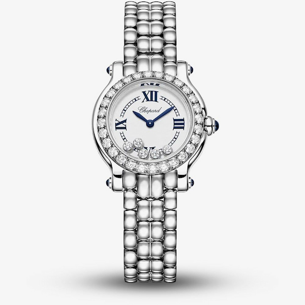Chopard Ladies Happy Sport The First Pave Diamond Stainless Steel Bracelet Watch