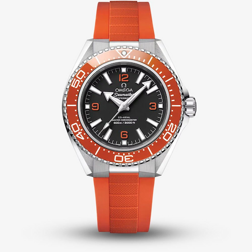 Omega Mens Seamaster Planet Ocean 600m Orange Rubber Strap Watch