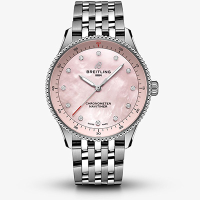 Breitling Ladies Navitimer 32 Pink Diamond Dial Watch