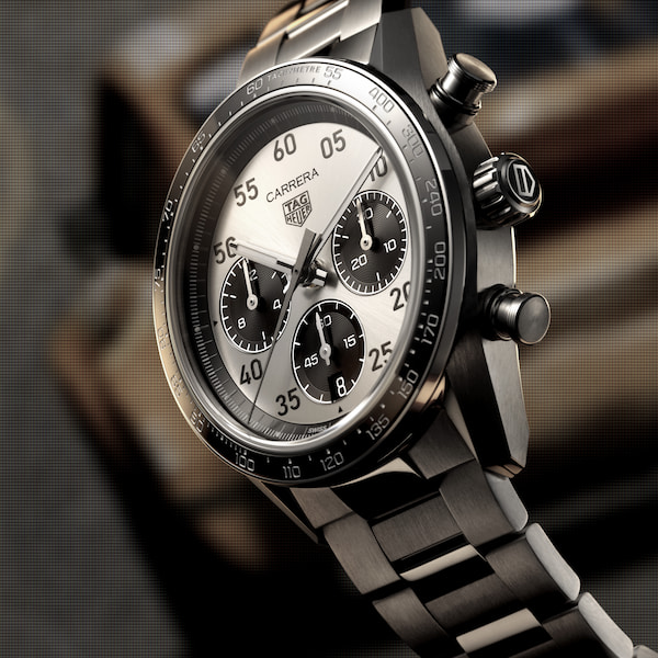 TAG Heuer Mens Carrera Chronograph Sport Silver Dial Bracelet Watch