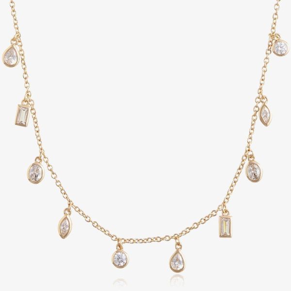 Crystal Gold-Tone Necklace for festivals