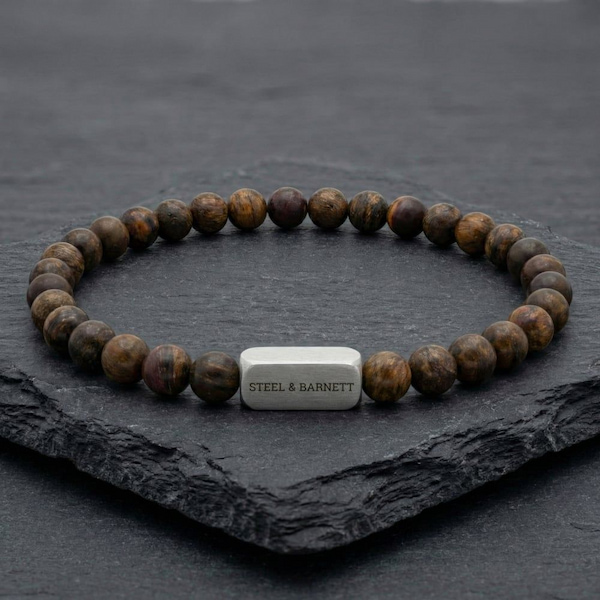 STEEL & BARNETT Steel & Barnett Natural Ned Bronzite Gemstone Bead Bracelet