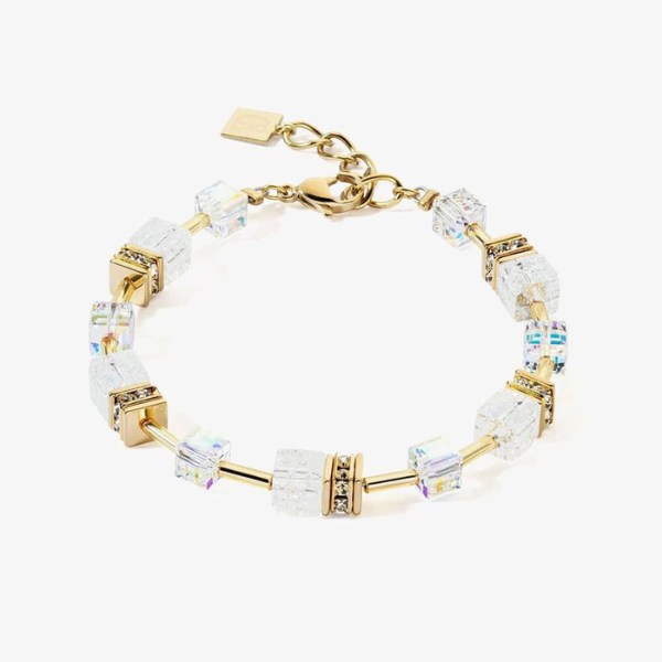 GeoCUBE_Gold_Plated_White_Crystal_Bracelet
