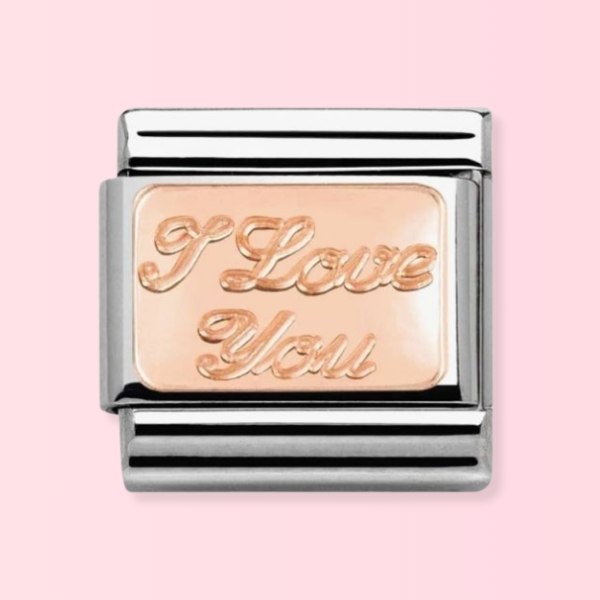 Nomination CLASSIC Rose Gold Plates ‘I Love You’ Charm