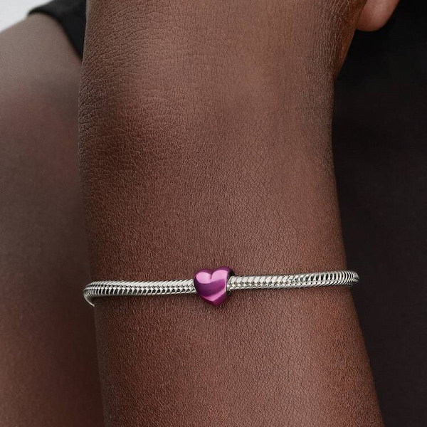 PANDORA Sterling Silver Pink Heart Mini Charm