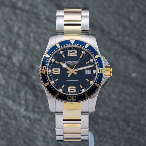 Second Hand Longines Mens Hydroconquest Blue Dial Bracelet Watch