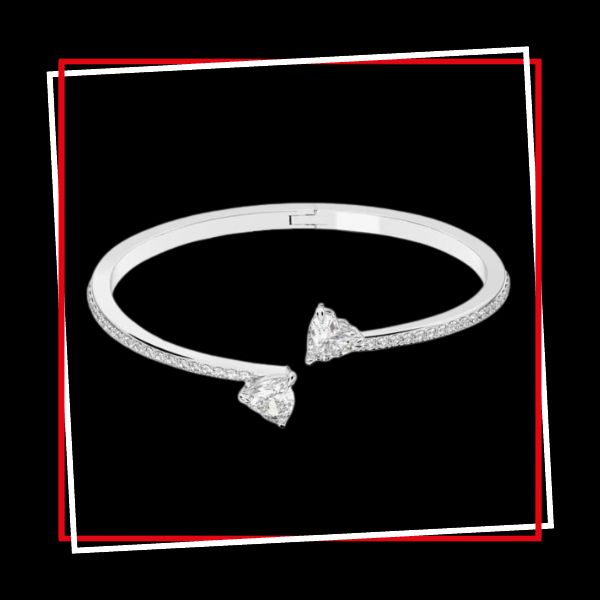 Swarovski Attract Soul White Crystal Heart Bangle