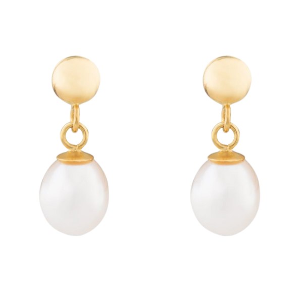 T.H.Baker_9ct_Yellow_Gold_Freshwater_Pearl_Dropper_Earrings