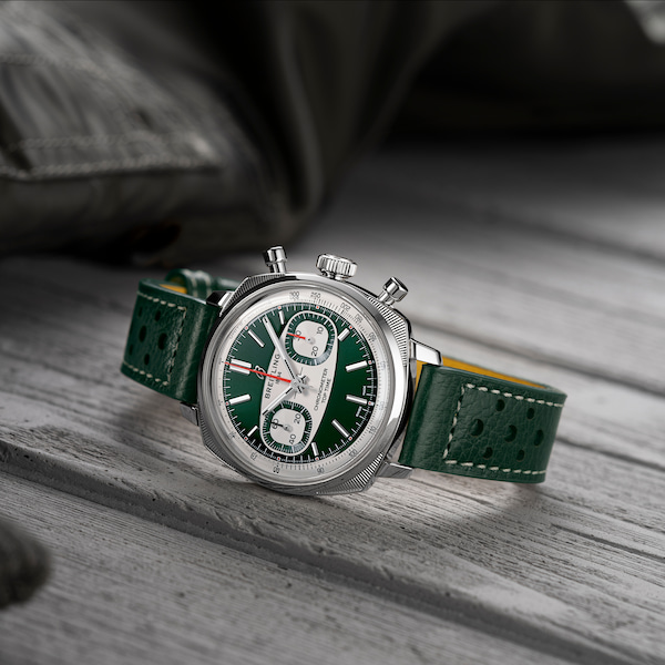 Breitling Mens Limited Edition Top Time 38 B01 Racing Green Leather Strap Chronometer Watch