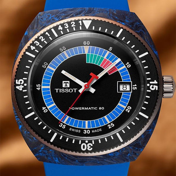 Tissot Sideral Black Dial Blue Watch