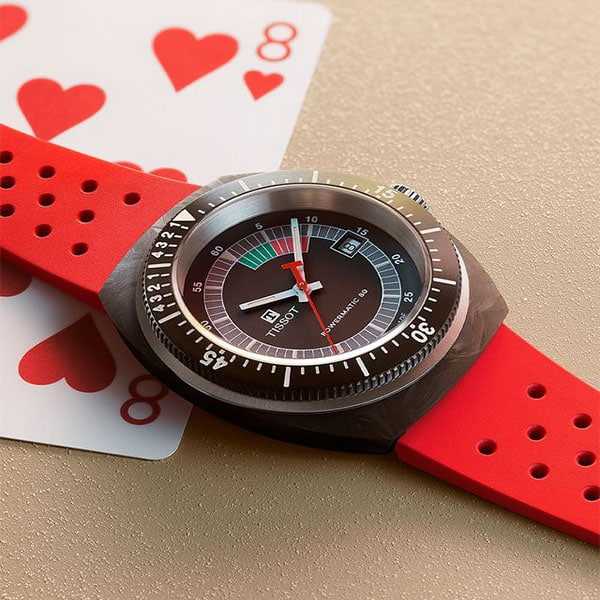 Tissot Sideral Black Dial Red Watch