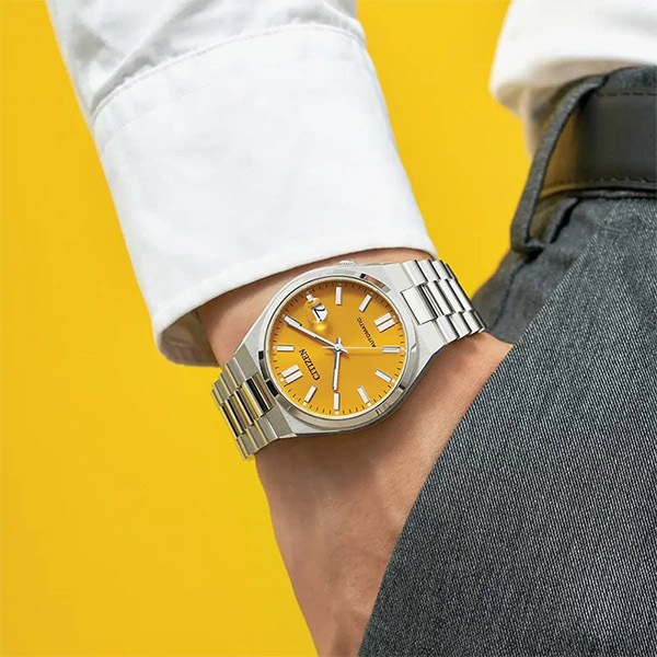 Citizen Mens Tsuyosa Yellow Dial Watch
