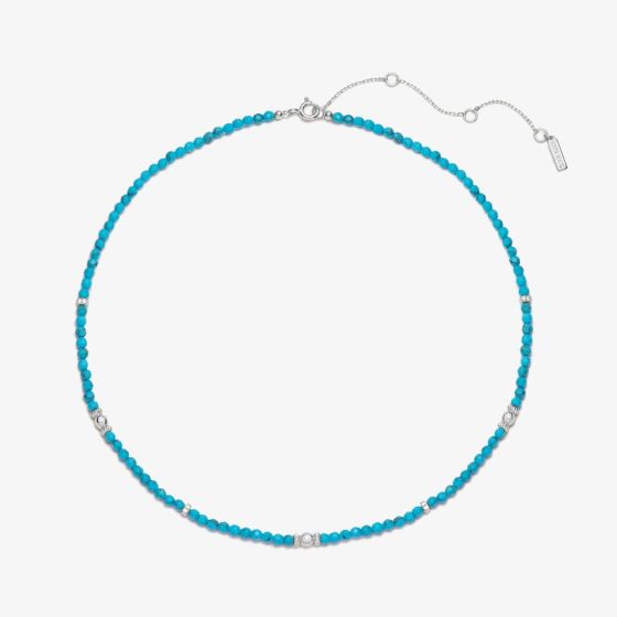 Ania Haie Ripple Joy Silver & Lab-Created Turquoise Beaded Necklace