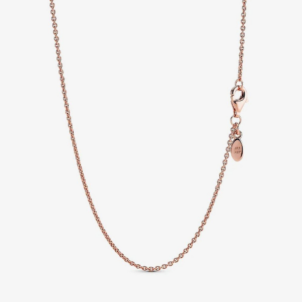 PANDORA 14ct Rose Gold Plated Cable Chain
