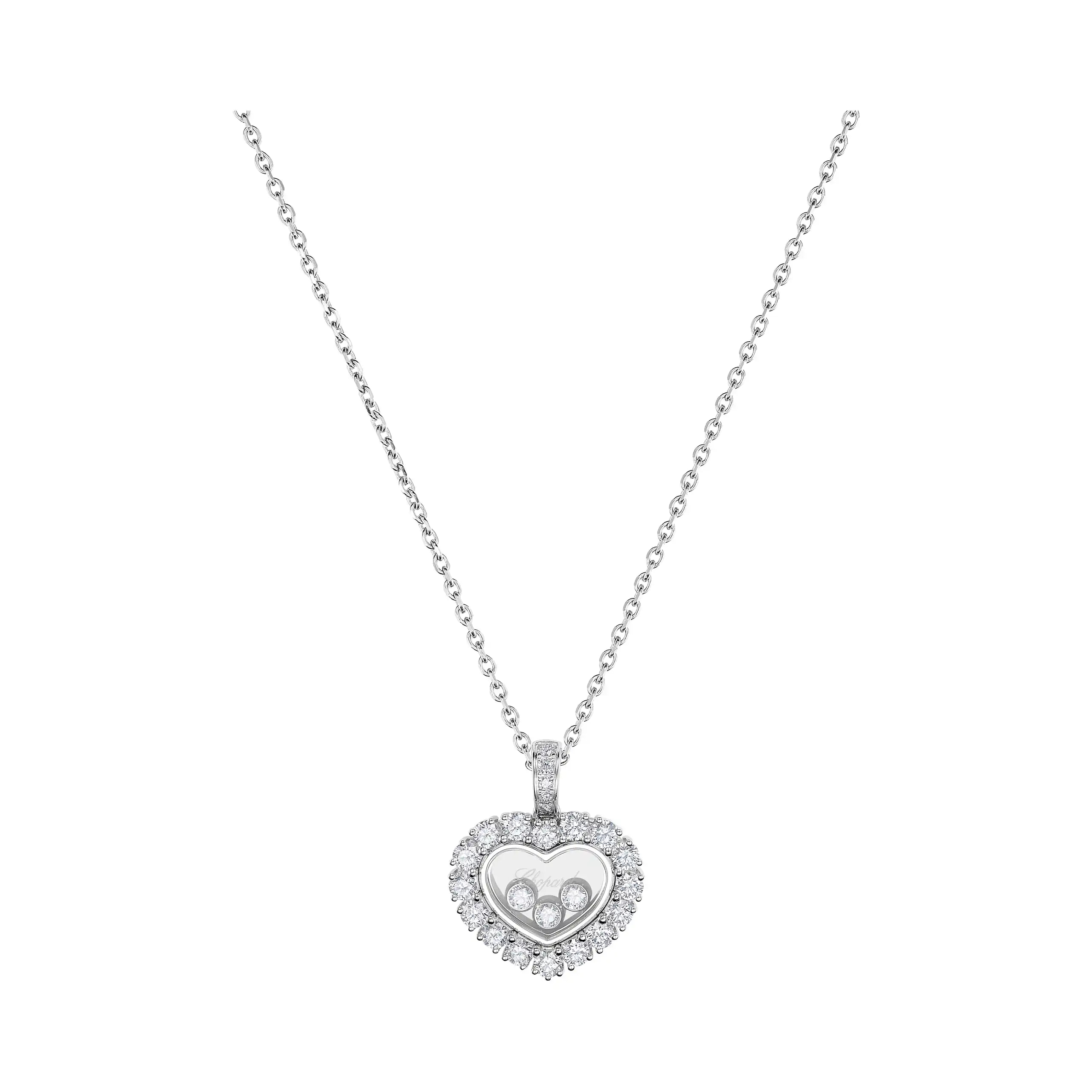 Chopard Happy Diamonds Icons Joaillerie 18ct White Gold 0.64ct Heart Necklace