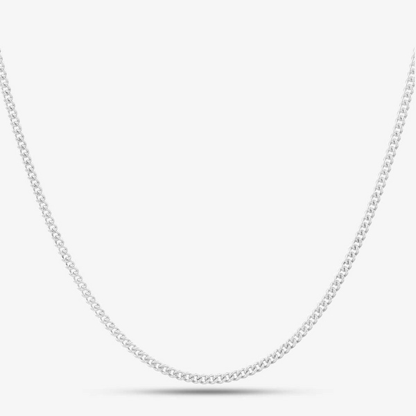 T.H.Baker Silver 20 Inch Fine Curb Chain