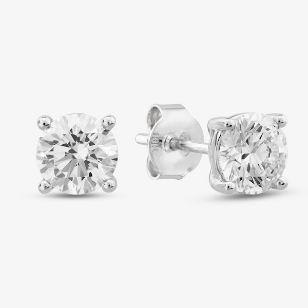 T.H.Baker 18ct White Gold 1.00ct Certificated Brilliant Cut Lab Grown Diamond Stud Earrings