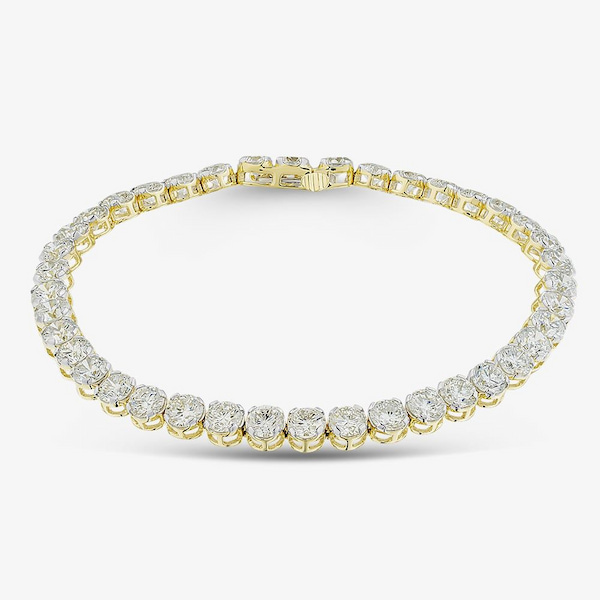 T.H.Baker 9ct Yellow Gold 10.00ct Lab Grown Diamond Tennis Bracelet