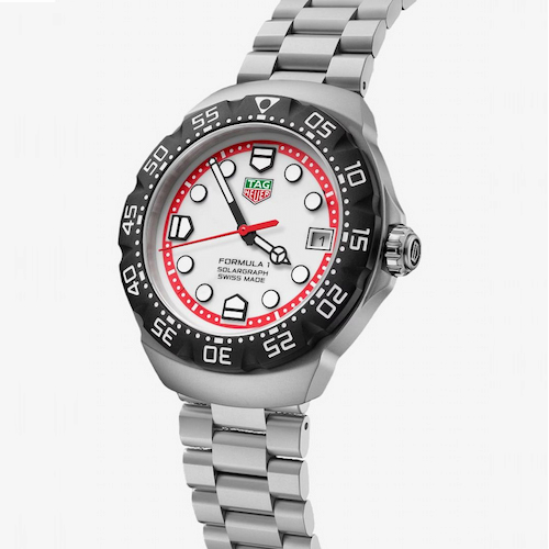 TAG Heuer Mens Formula 1 Solargraph White Dial Watcht
