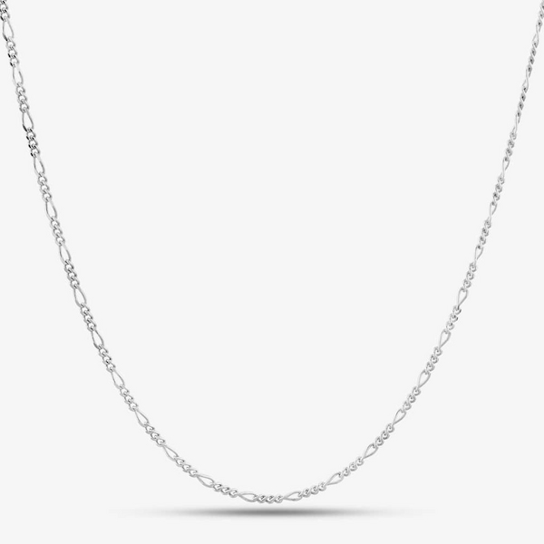 T.H.Baker Silver 18 Inch Fine Figaro Chain