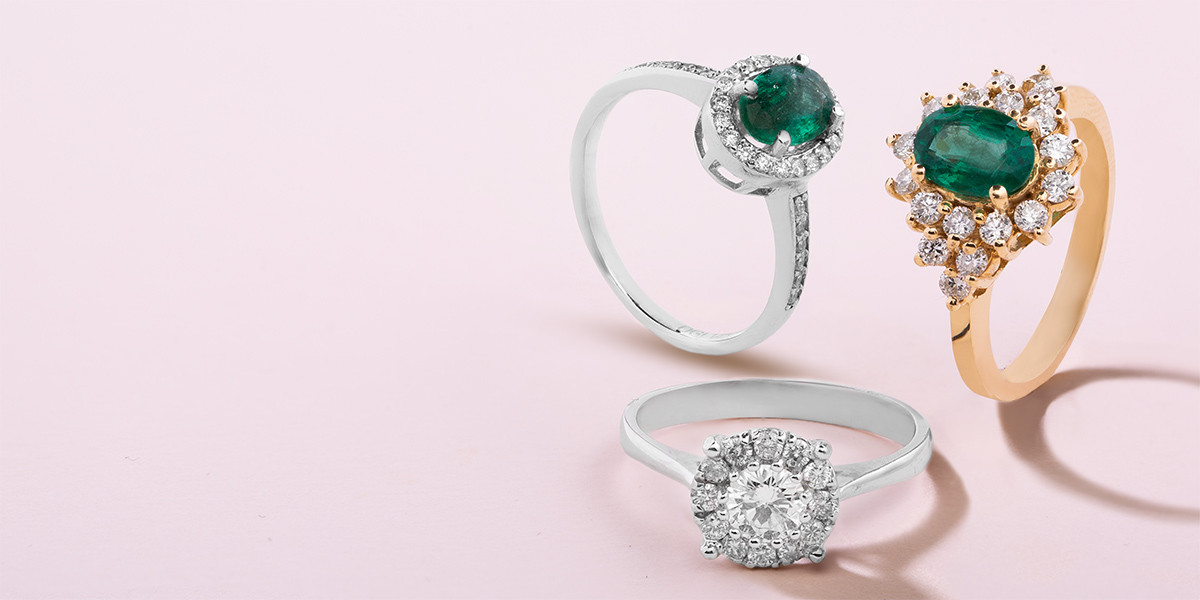 Gemstone and Diamond Second Hand Engagement Rings