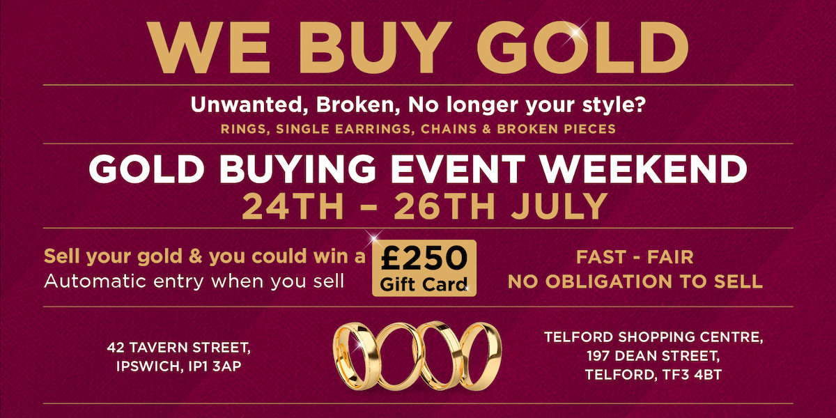 Sell Your Gold for Cash at T.H.Baker Ipswich and Telford