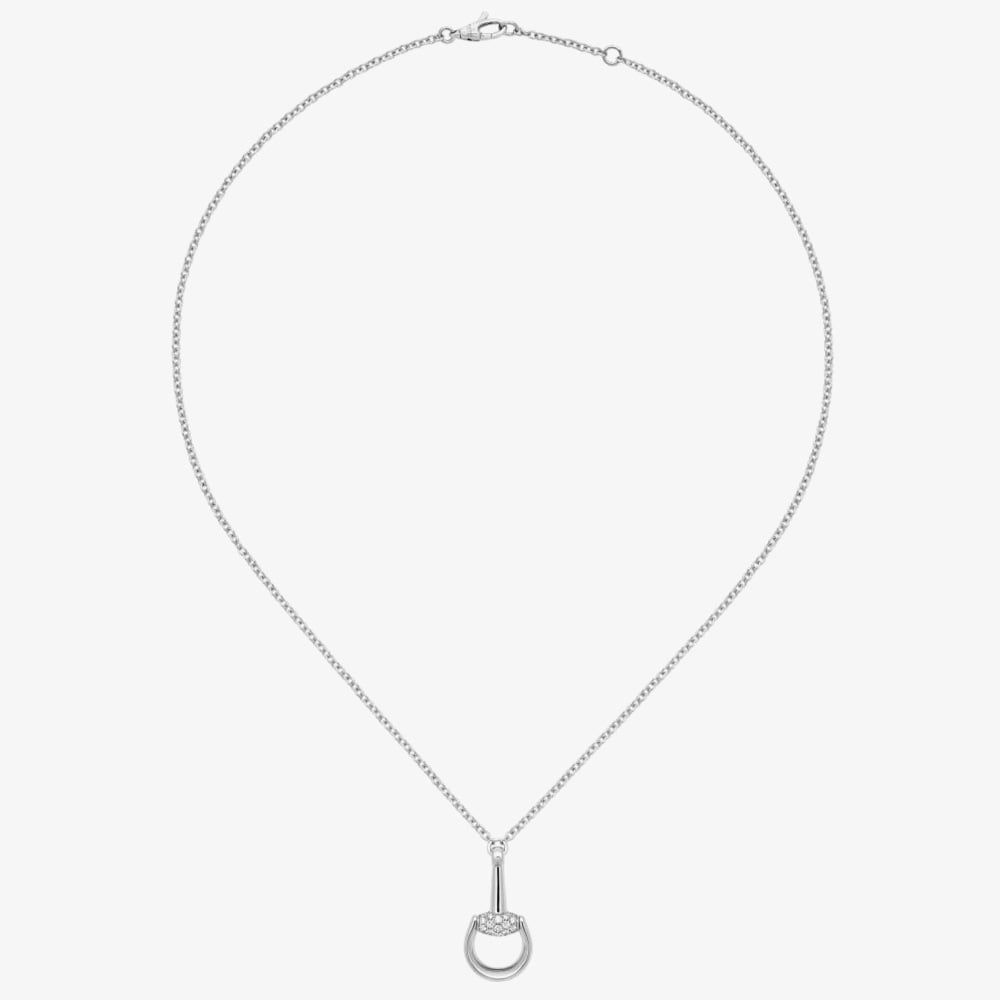 Gucci Horsebit 18ct White Gold Diamond Necklace