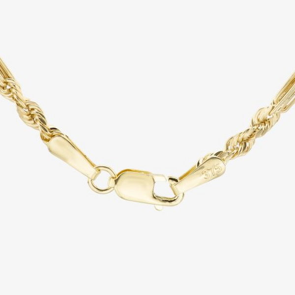 T.H.Baker 9ct Yellow Gold 18 Inch Fine Diamond-Cut Figaro Rope Chain