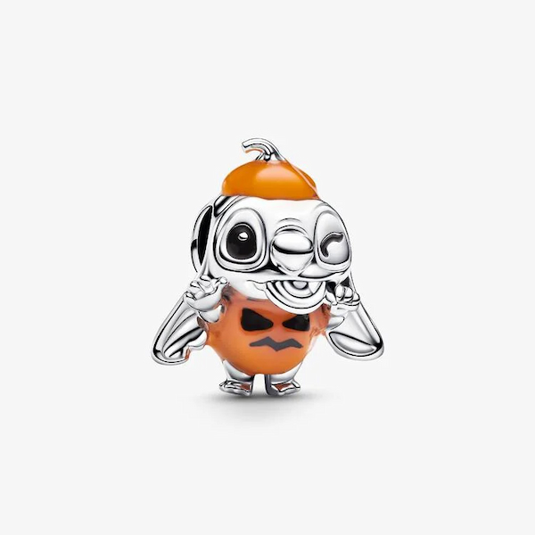 PANDORA Disney Stitch Halloween Pumpkin Sterling Silver Charm