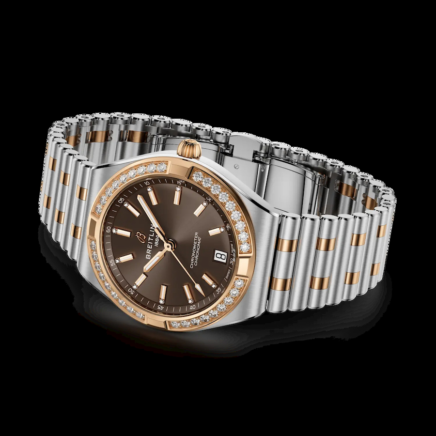 Ladies Chronomat Automatic 36 Brown Dial Stainless Steel & 18ct Rose Gold Bracelet Watch