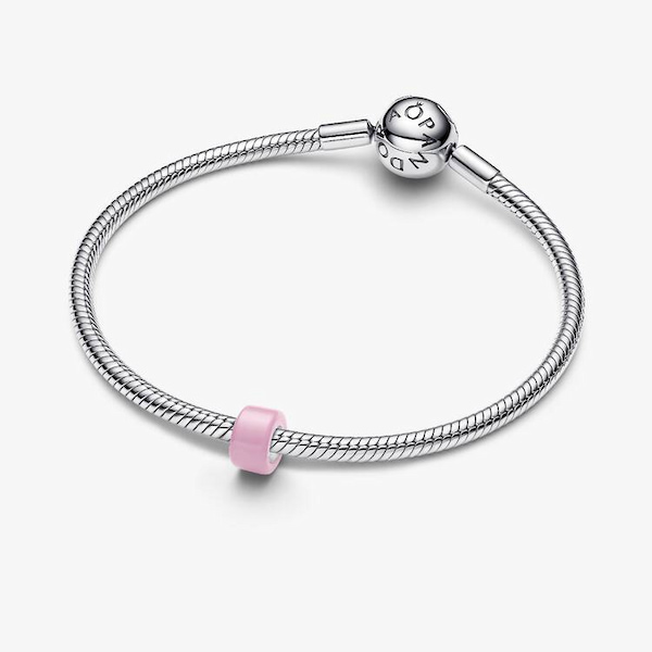 PANDORA Sterling Silver Pink Murano Glass Mini Charm