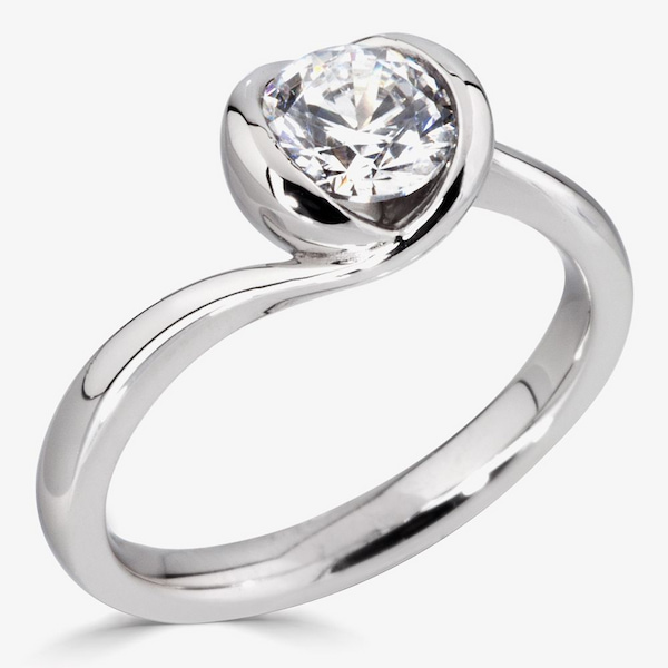 TH Baker Platinum 0.25ct Diamond Solitaire Ring